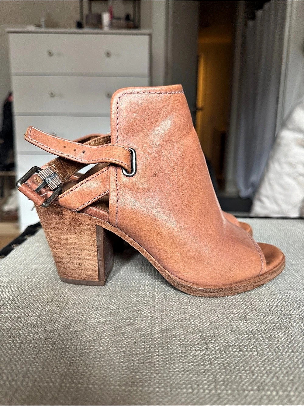 Frye Brown Leather-Look Heels